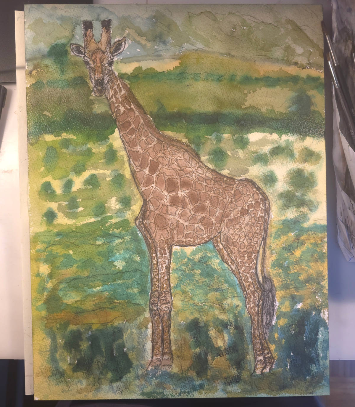 "Giraffe" - an original mixed-media painting