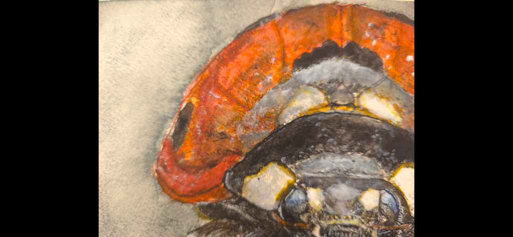 "A Ladybird in the Dark" - an original mixed-media painting