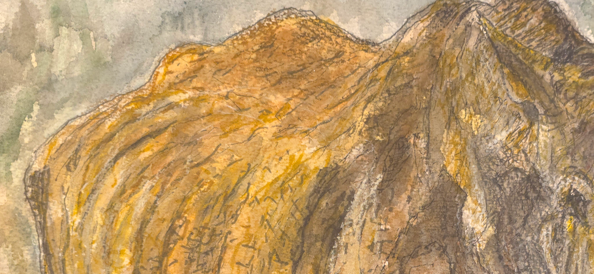 "A Rhino in a Savannah" - an original mixed-media painting