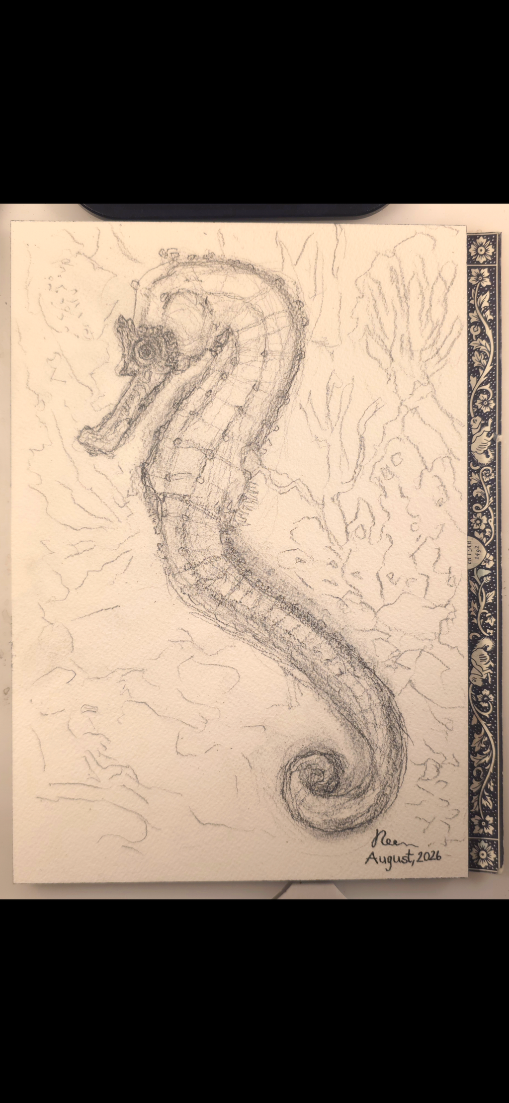 "A Seahorse" - an original mixed-media painting