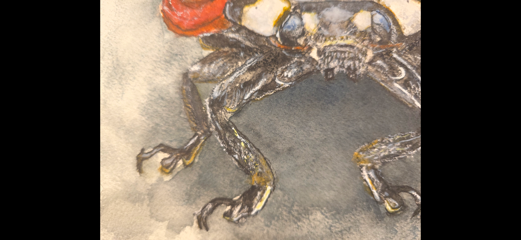 "A Ladybird in the Dark" - an original mixed-media painting