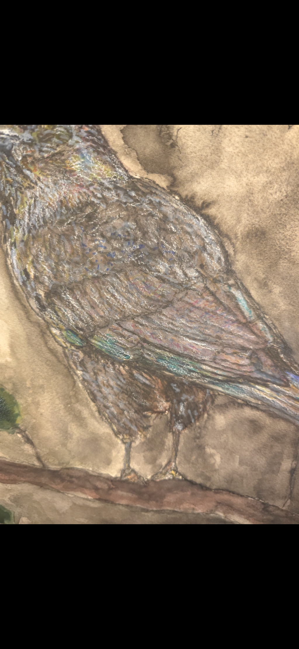 "A Raven in the Night" - an original mixed-media painting