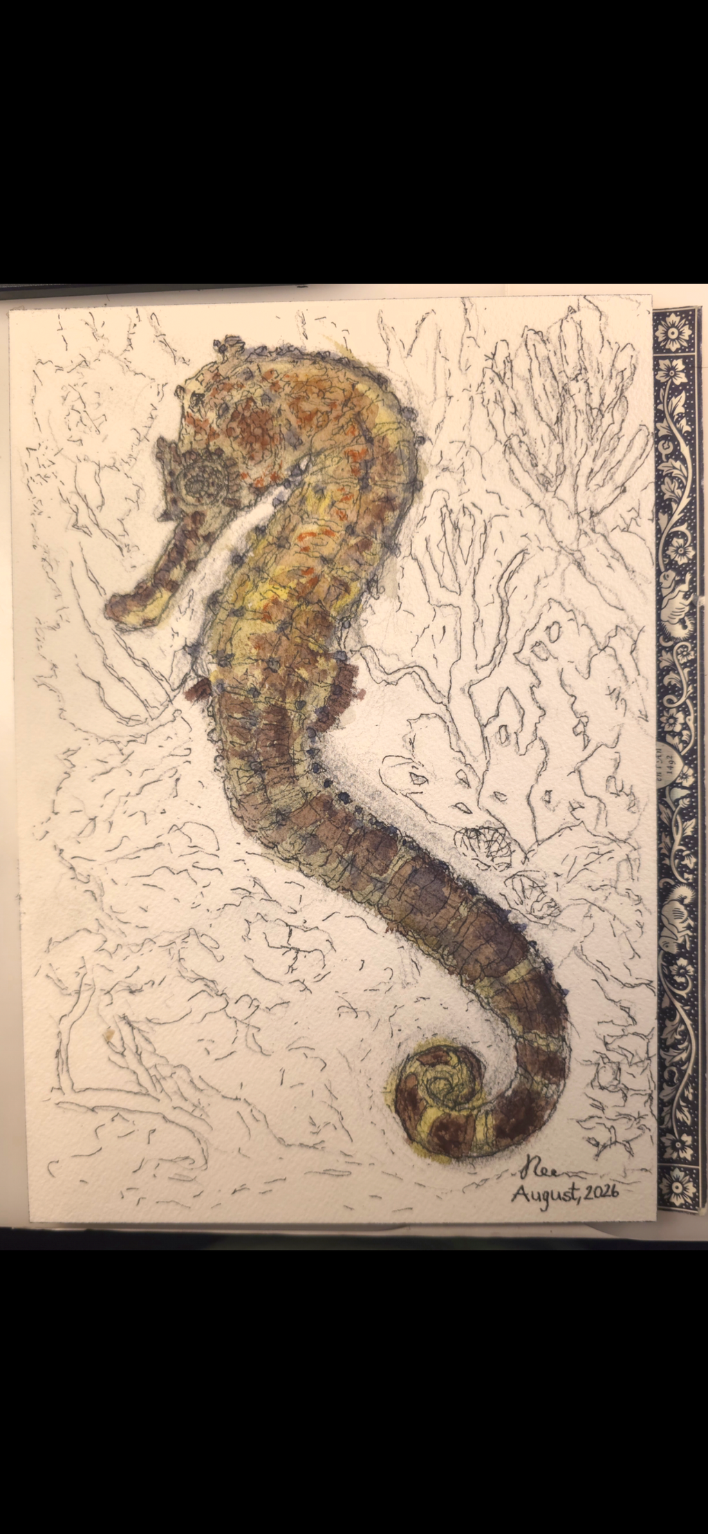 "A Seahorse" - an original mixed-media painting