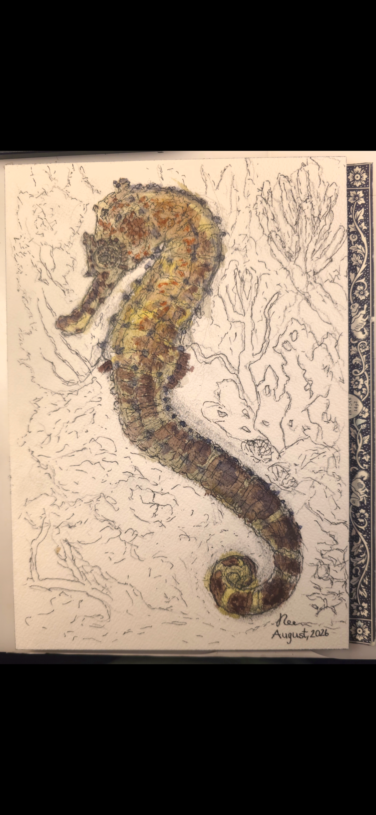"A Seahorse" - an original mixed-media painting