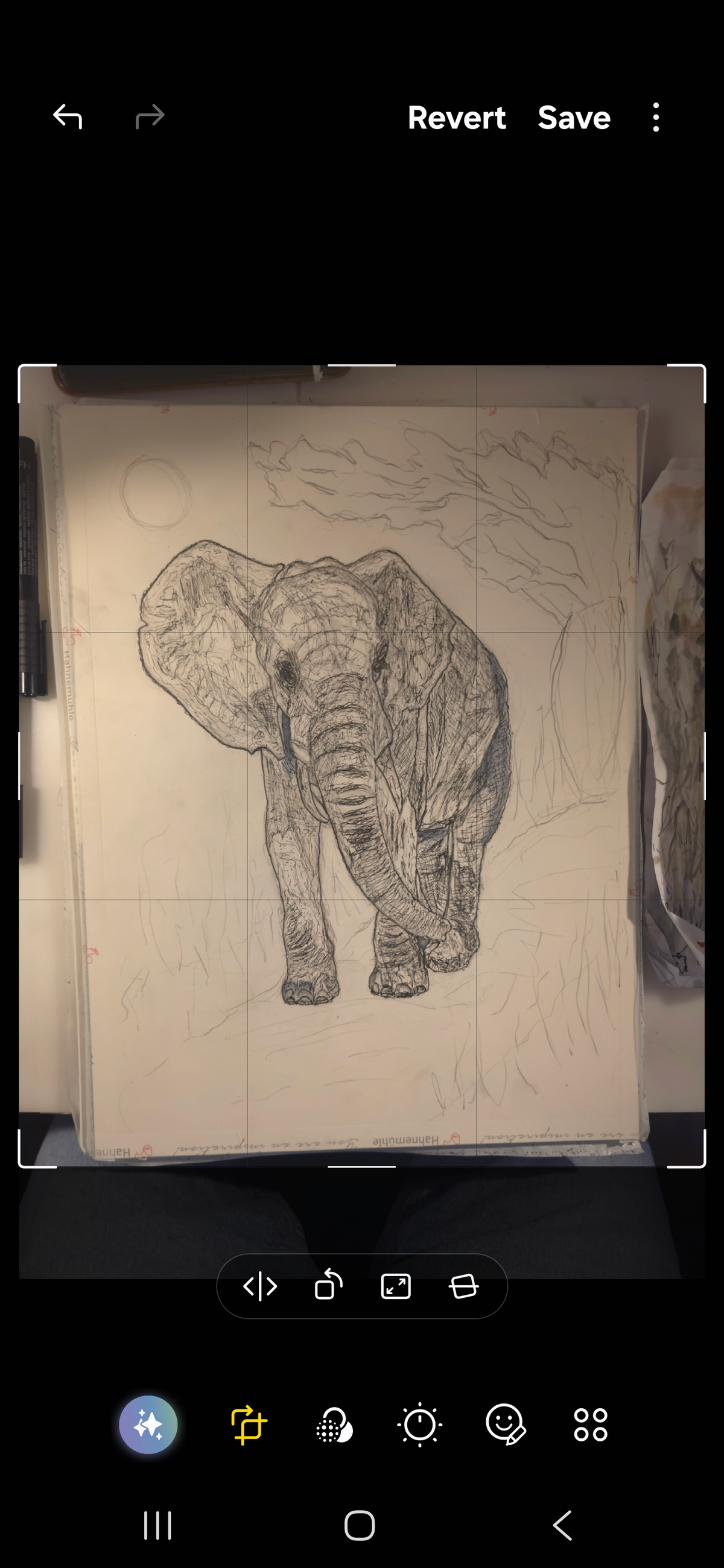 "An Elephant in the Moonlight" - an original mixed-media painting