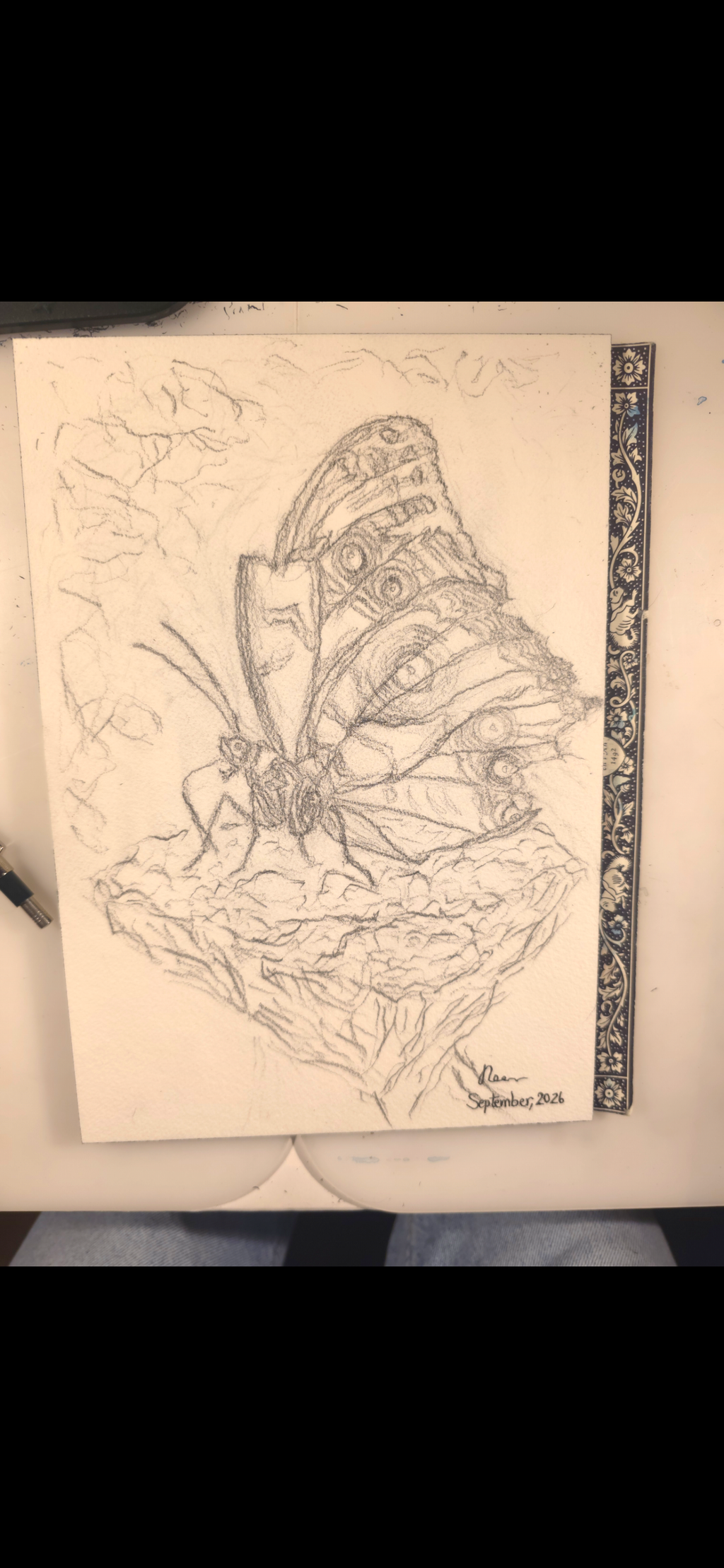 "A Butterfly in the Dark" - an original mixed-media painting