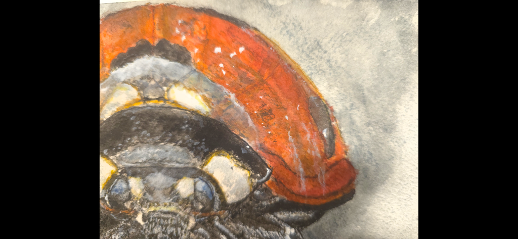 "A Ladybird in the Dark" - an original mixed-media painting