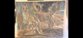 "A Kangaroo Family and the Wildfires" - an original mixed-media painting