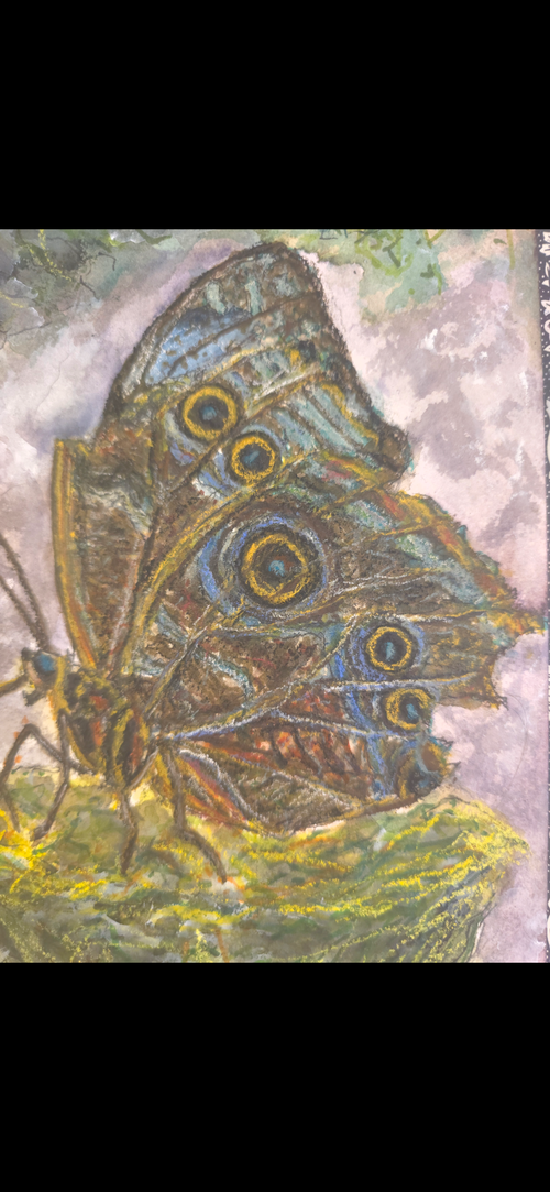 "A Butterfly in the Dark" - an original mixed-media painting