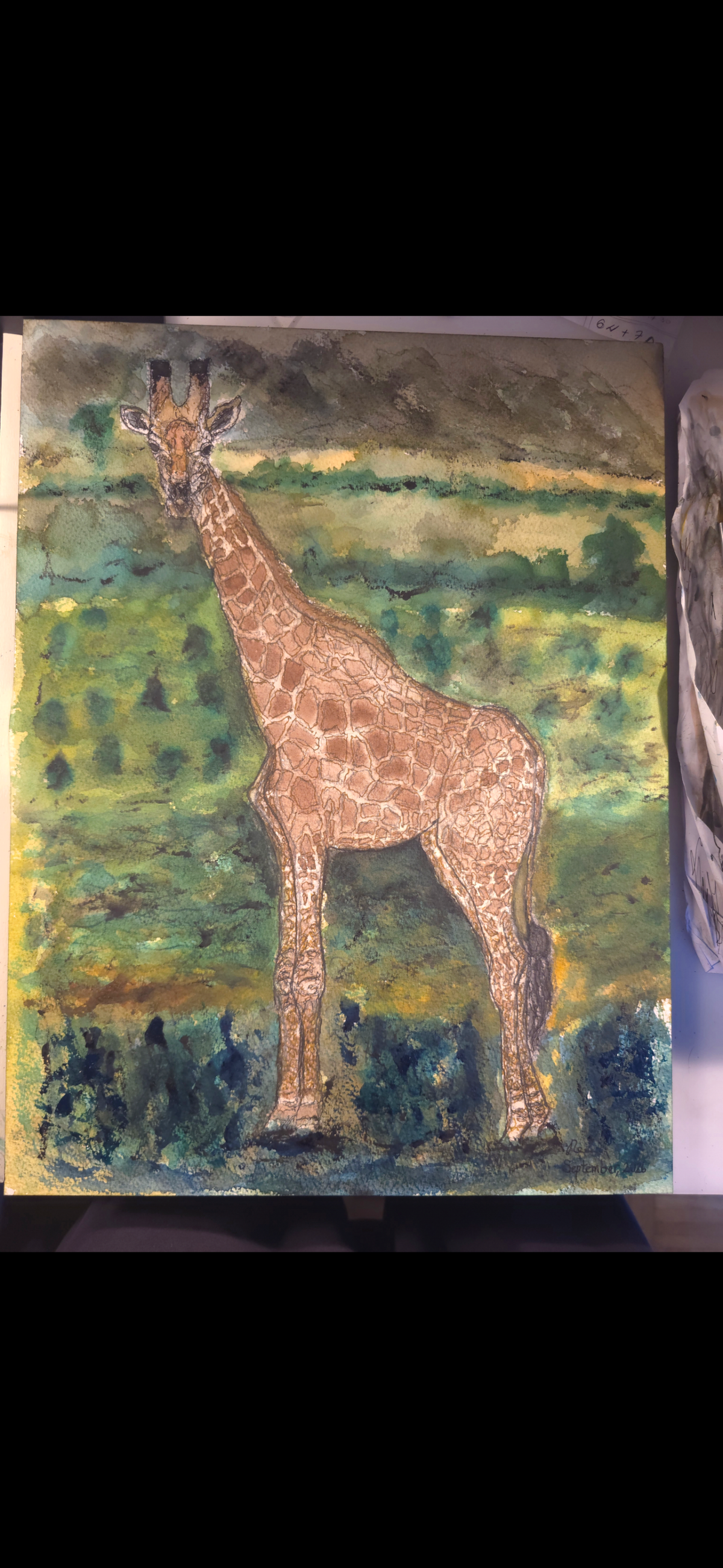 "Giraffe" - an original mixed-media painting