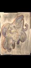 "An Old Octopus" - an original mixed-media painting