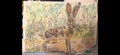 "A Hare in the Colorful Meadow" - an original mixed-media painting