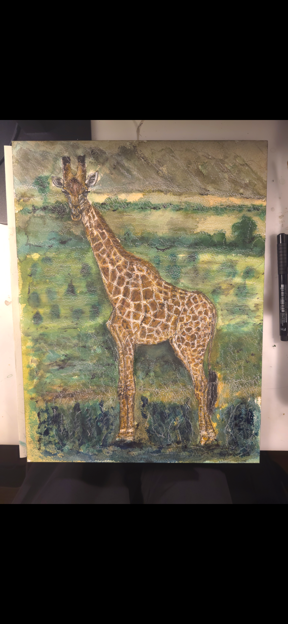"Giraffe" - an original mixed-media painting