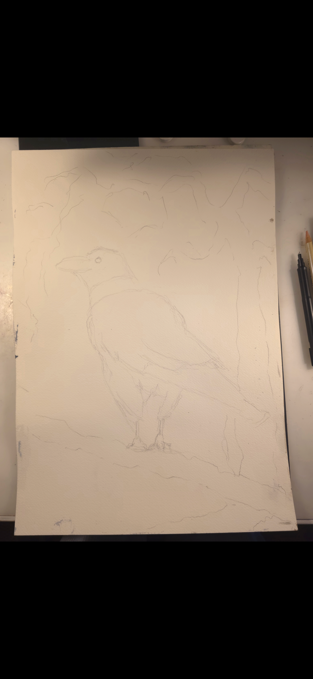 "A Raven in the Night" - an original mixed-media painting