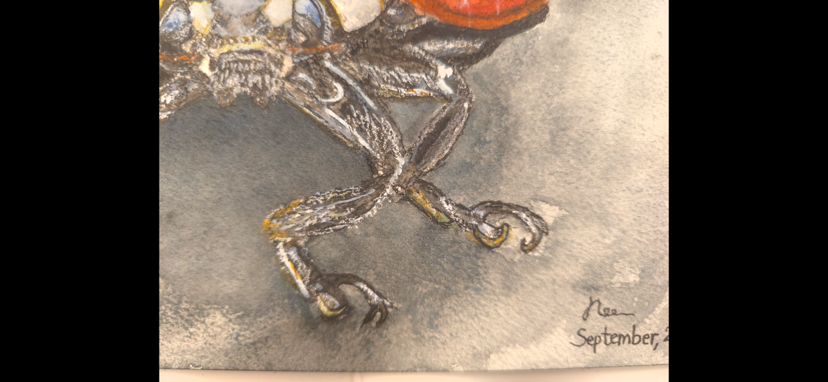 "A Ladybird in the Dark" - an original mixed-media painting