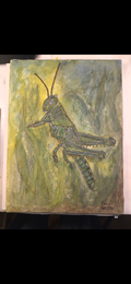 "A Grasshopper" - original mixed-media painting